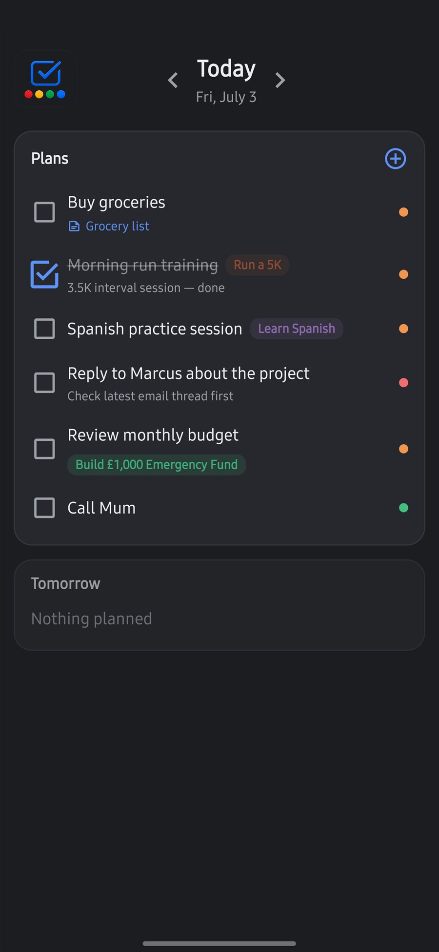 Daily Plans